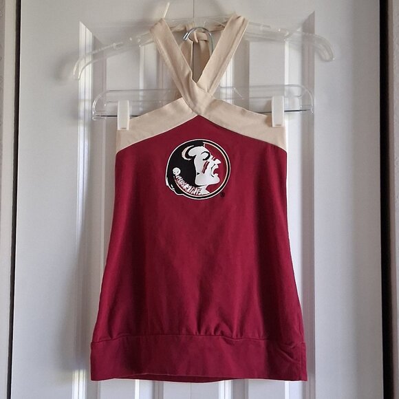 Florida State University Garnet & Gold Logo Halter Top Women's Size S - Picture 2 of 8